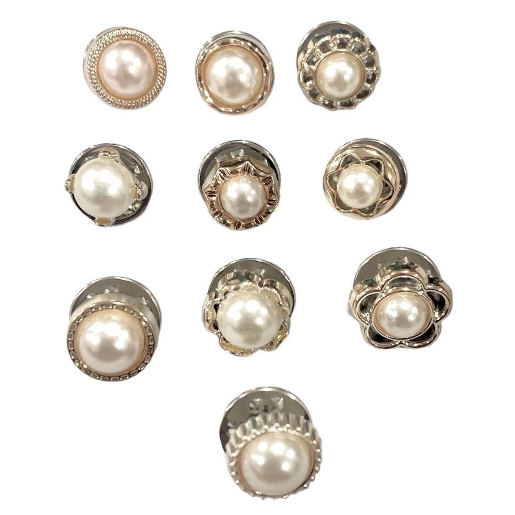 Set Bros Pin 10 in 1 Kancing Bunga Bintang Kelinci Aneka Fashion Korea — 8