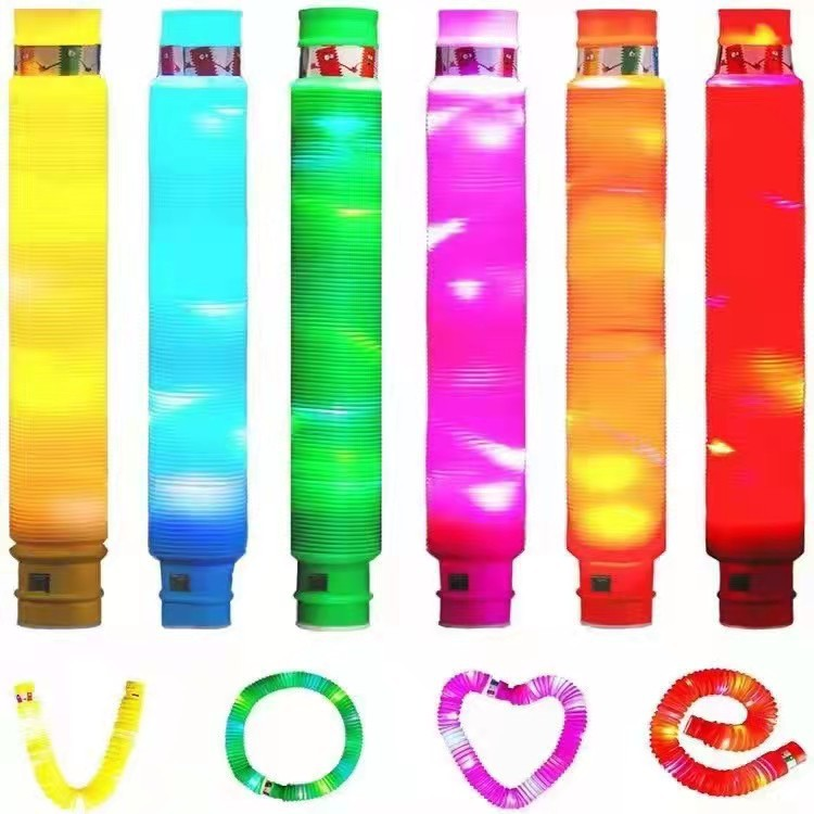 Mainan LED Pop Fidget Tubes Pop Tubes Lampu LED 60 Cm — 5