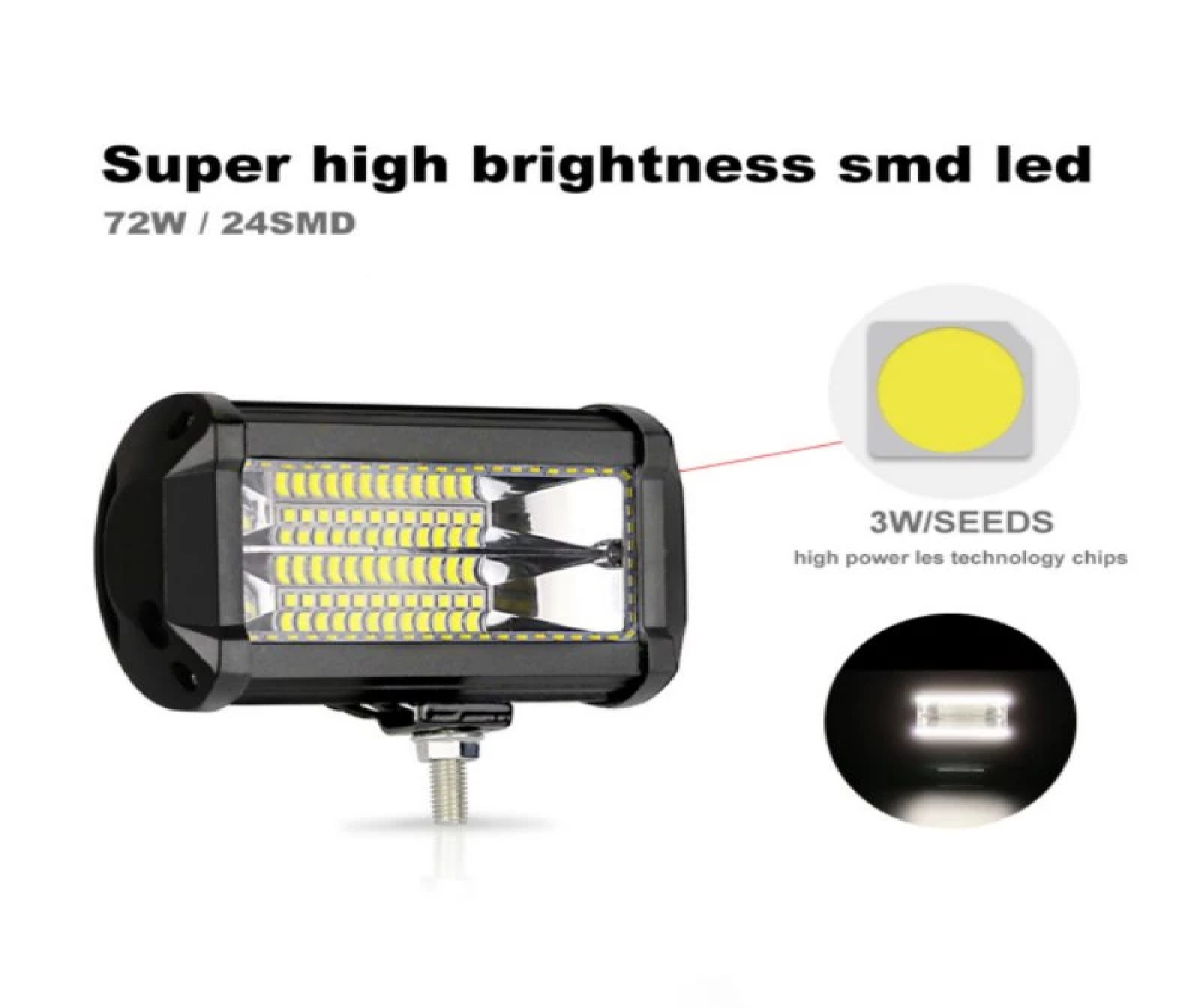 Lampu LED Sorot Offroad 72W LED Bar 24 Mata 12V Sinar Putih — 6