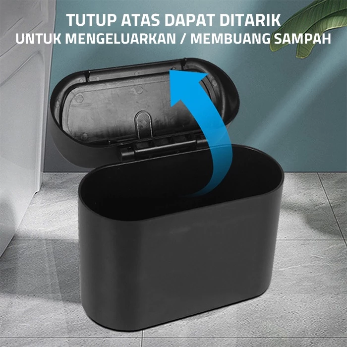 Tempat Sampah Mini Mobil Push Trash Praktis Slim Gantung Hemat Tempat — 8