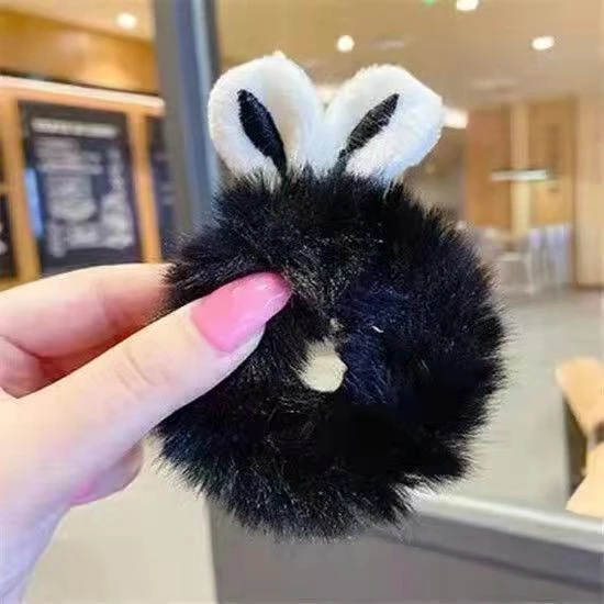 Ikat Rambut Anak Perempuan Telinga Kelinci Rabbit Bulu Halus Aesthetic — 7