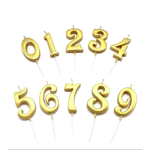 Lilin Bentuk Angka Kue Ulang Tahun Aesthetic Candle Birthday Cake Gold — 5