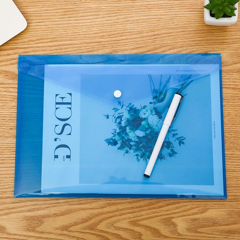 Map Plastik A4 Kancing Folio Transparan Warna Tempat Penyimpanan File — 7