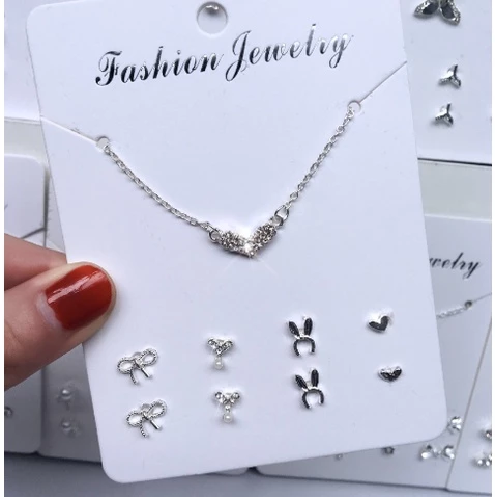 Kalung Anting Set Aksesoris Fashion Wanita Korea Cantik Kekinian — 10