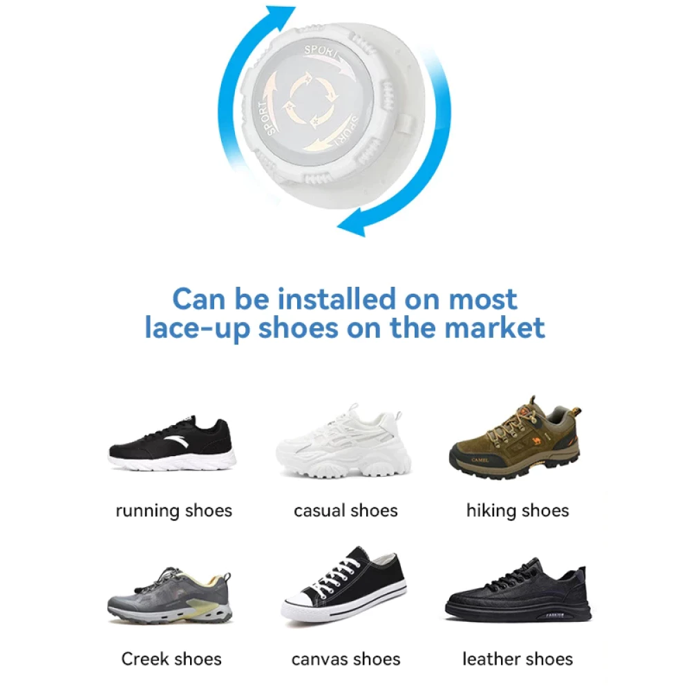 Tali Sepatu Ikat Putar Automatic Rotating Unik Gesper Plastik Ringan — 10