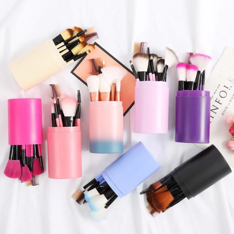 Set Alat Rias Wajah Kuas 12 In 1 Tabung Make Up Tools Brush Isi 12 Pcs — 10