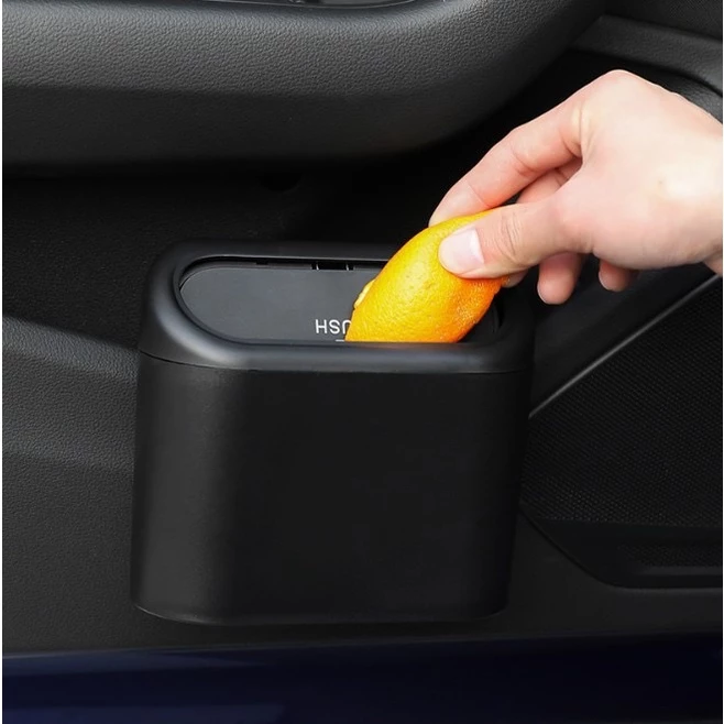 Tempat Sampah Mini Mobil Push Trash Praktis Slim Gantung Hemat Tempat — 4