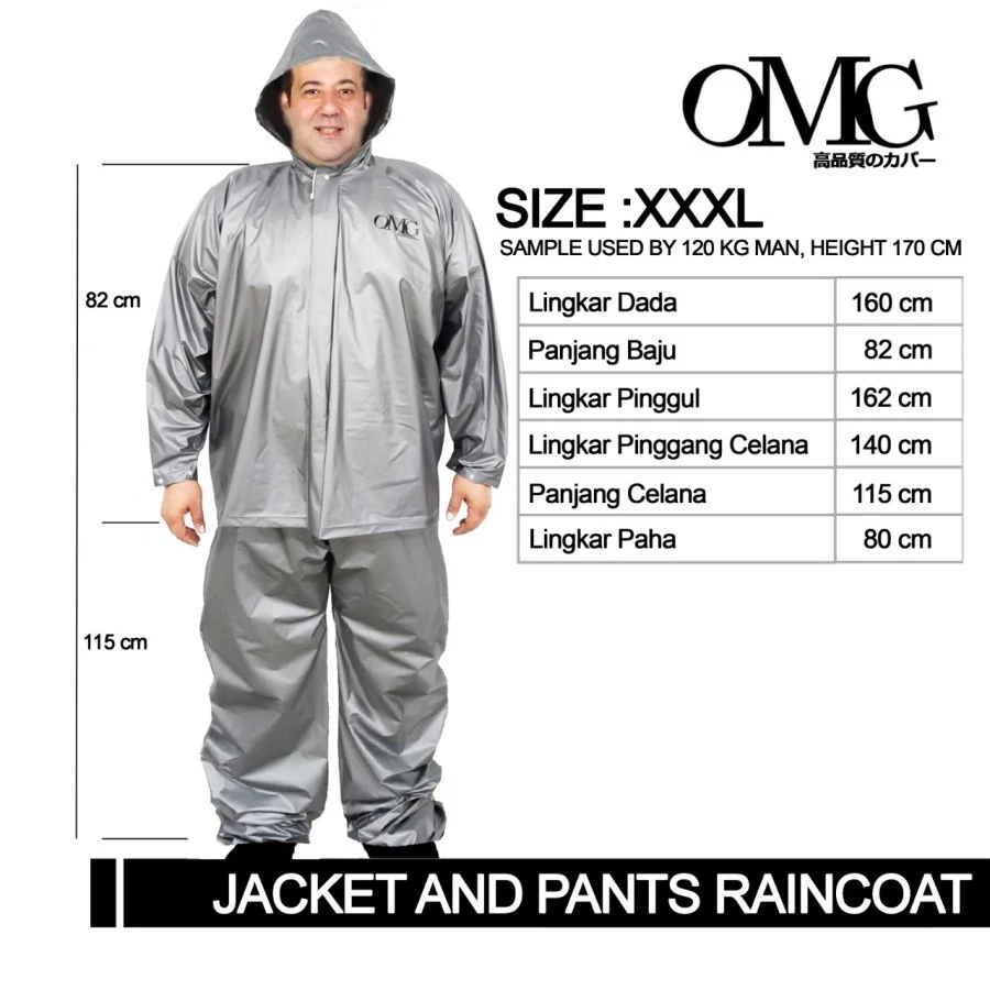 Jas Hujan Motor Besar Jumbo Big Size XXXL Extra Large PVC Lentur — 7