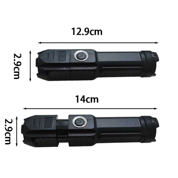 Senter Flashlight swat LED Zoom 4 Mode Senter LED Mini Senter Cas LED — 4