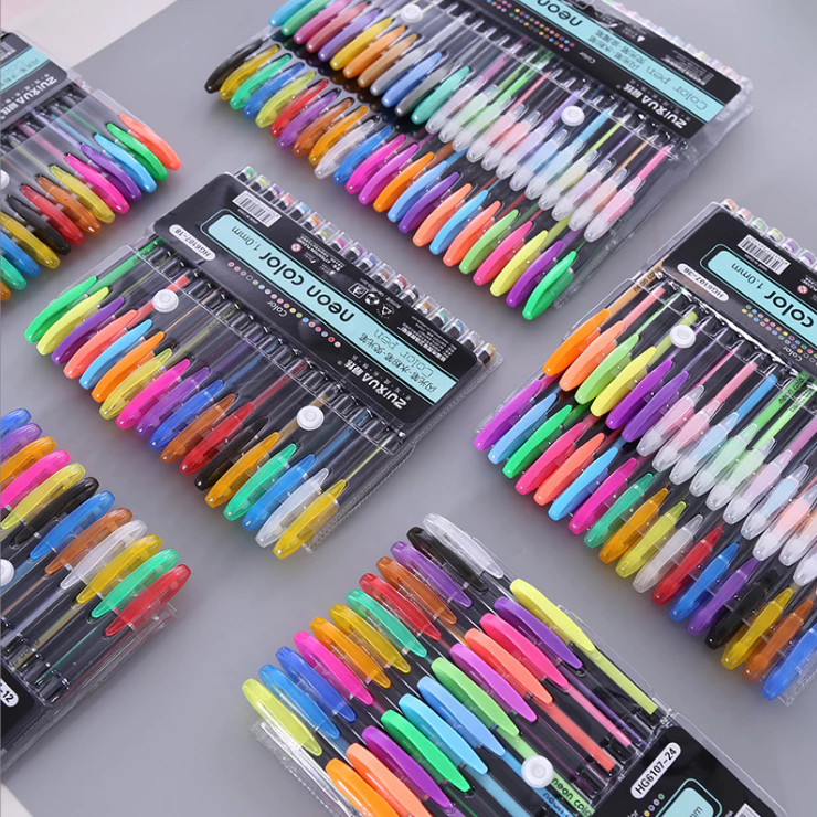 Pulpen Warna Warni Tinta 12pcs Colorful Gel Glitter Tulisan Berkilau — 4