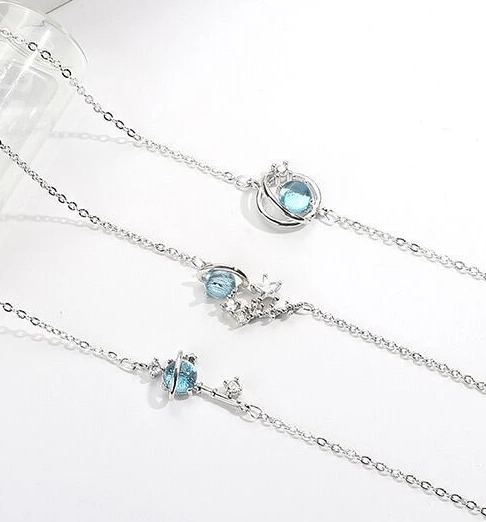 Gelang Titanium Alloy Wanita Korean Style Motif Planet Cantik Elegan — 5