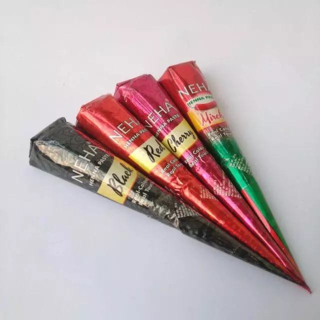 Henna Tangan Kuku Cone Temporary Hand Painting Colour Cat Tangan — 10