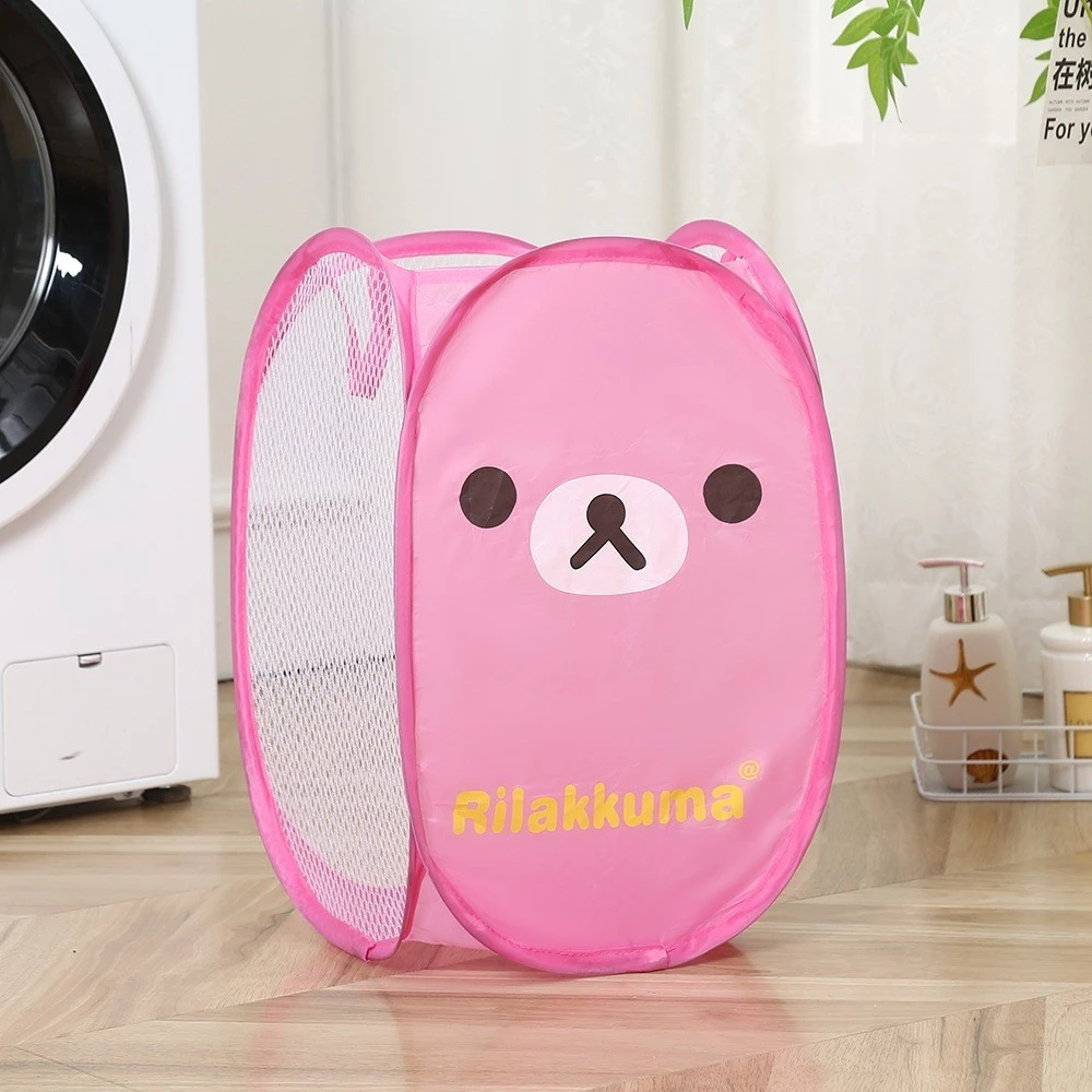 Keranjang Cucian Pakaian Baju Kotor Lipat Karakter Laundry Bag Nylon — 6