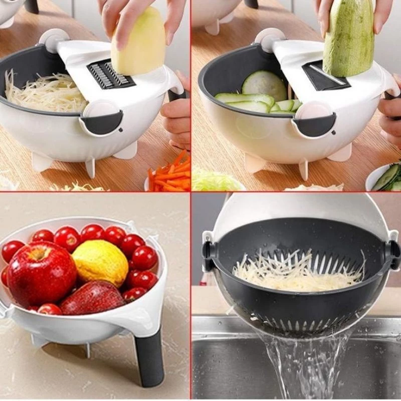 Pemotong Sayur Buah Multiguna Dengan Baskom Saringan — 7