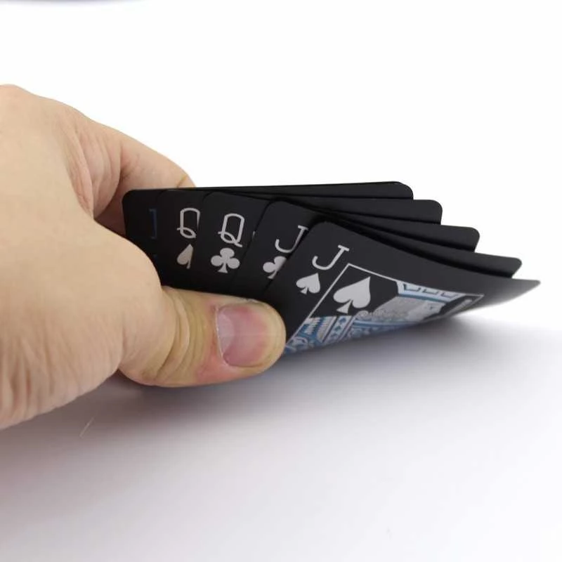 Kartu Remi Plastik Hitam Pvc Anti Air Waterproof Poker Blackjack — 7