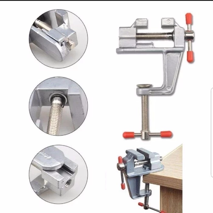 Klem Meja Mini Vise Clamp Catok Alumunium Penjepit Benda Kreatif — 5