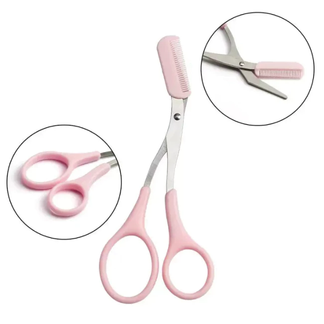 Gunting Alis Mata Perapi Stainless Steel Desain Presisi Sisir Pisau — 6