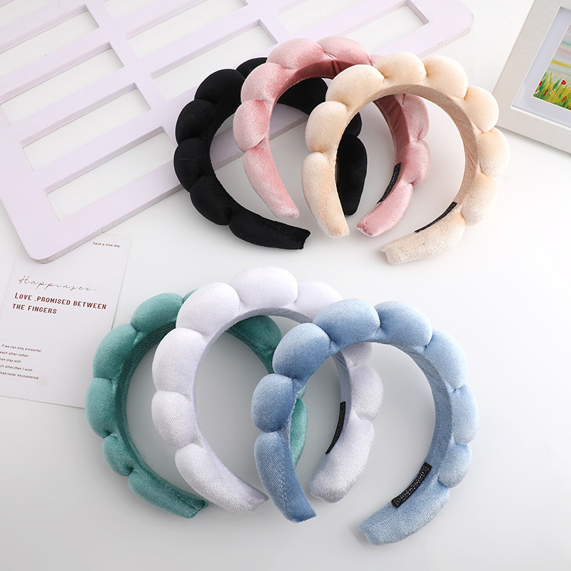 Bando Shell Busa Jumbo Fluffy Empuk Polos Bandana Cloud Style Gaya Korea — 5