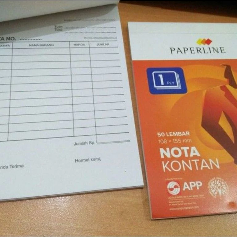 Buku Nota Kontan Bon 1 Ply Paperline HVS Putih 108x155mm 50 lembar — 6