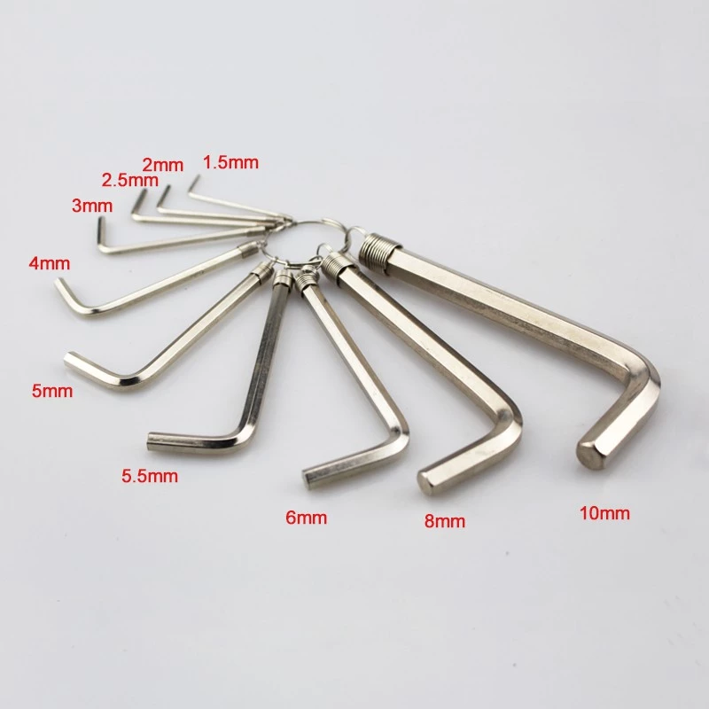 Kunci L Set Hex Key Ring 10 in 1 untuk Perbaikan Mesin dan Elektronik — 7