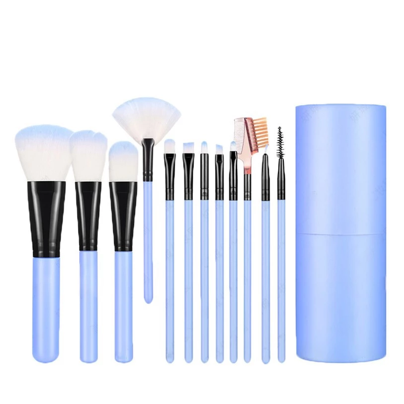 Set Alat Rias Wajah Kuas 12 In 1 Tabung Make Up Tools Brush Isi 12 Pcs — 6