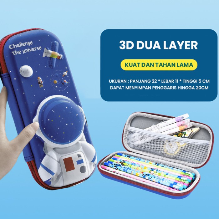 Kotak Pensil 3d Timbul Karakter Astronout / Tempat Alat Tulis — 6