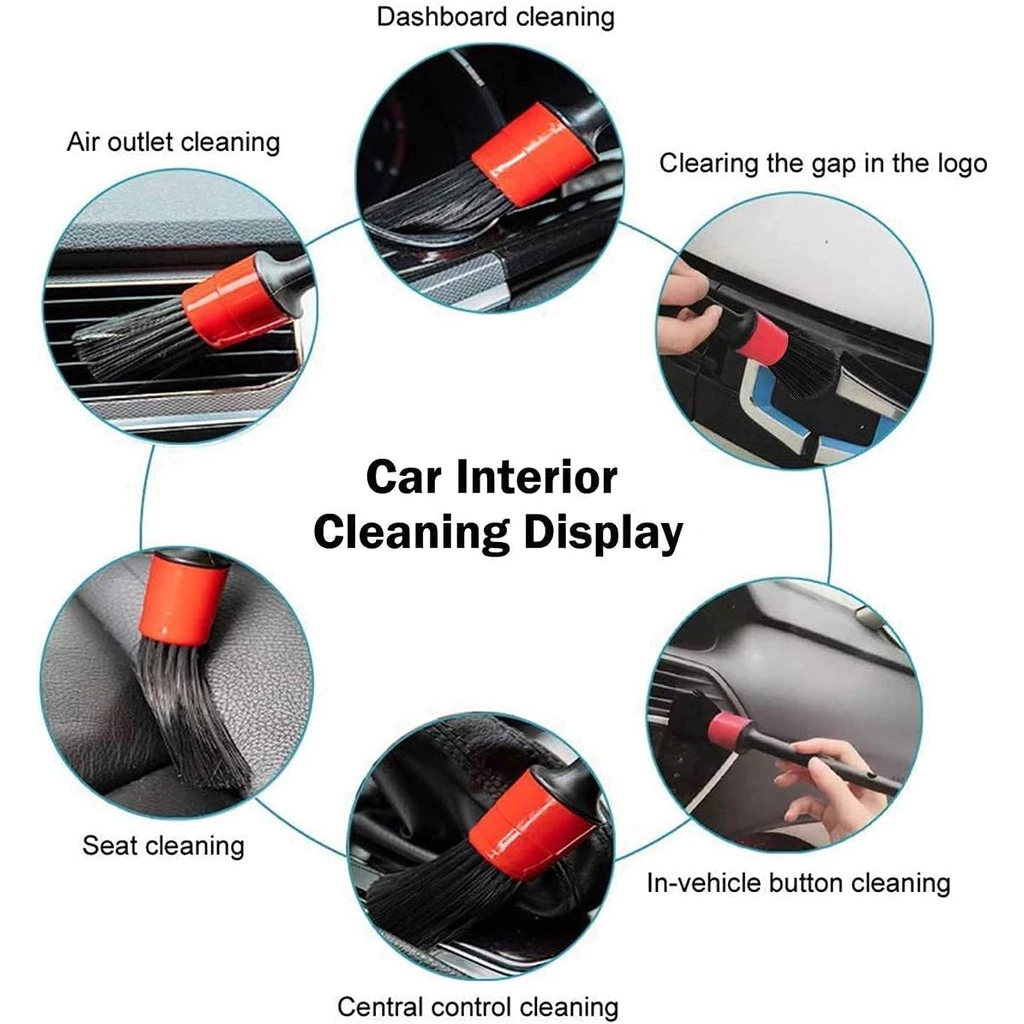 Kuas Detailing Brush Set 5 in 1 Sikat Celah Sulit Terjangkau Interior — 8