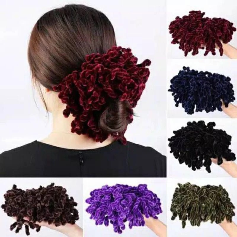 Kunciran Ubur Ubur Jumbo 100 JuntaI Ikat Rambut Scrunchie Cepolan Hijab — 6