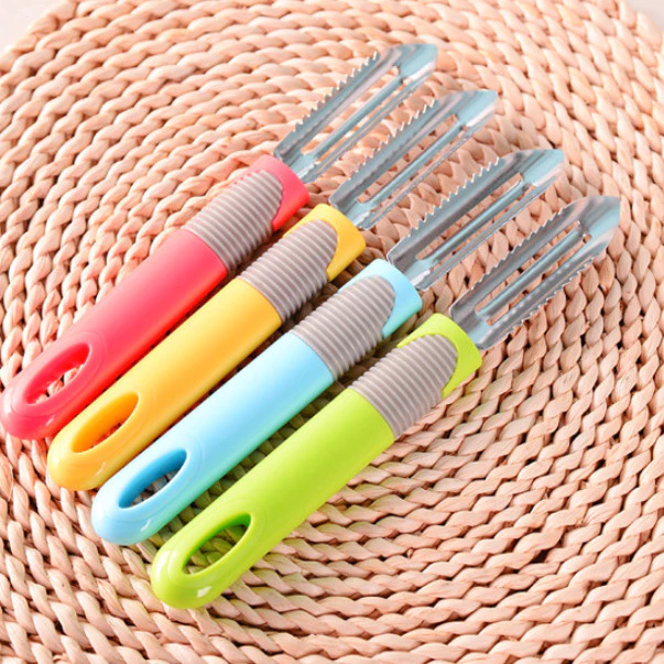 Pisau Kupas Buah Sayur Sisik Ikan Anti Slip Peeler Knife Stainless — 4