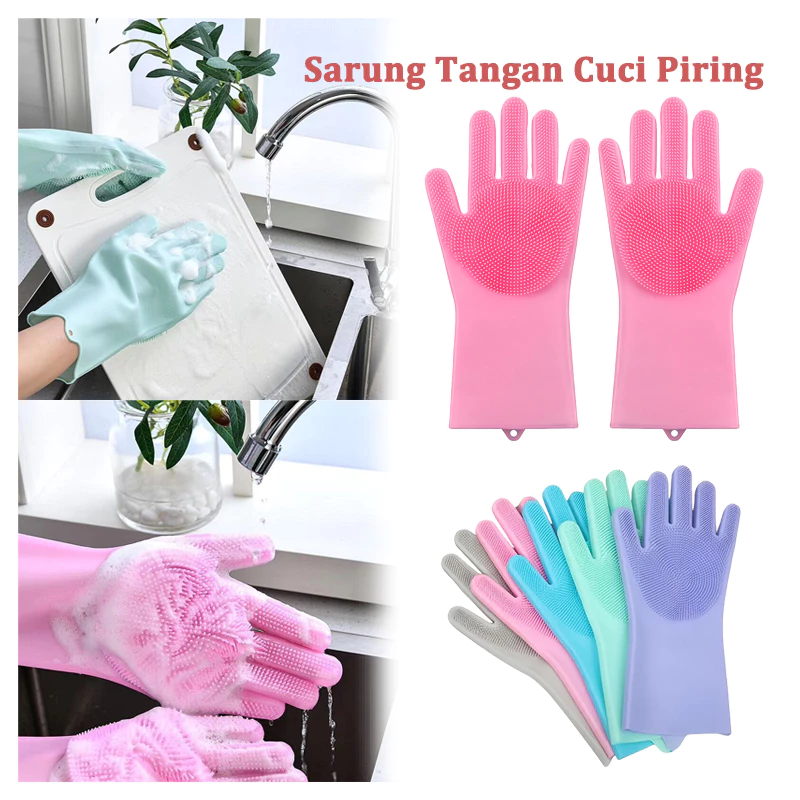 Sarung Tangan Cuci Piring Silikon Anti Air 1 Pasang — 2
