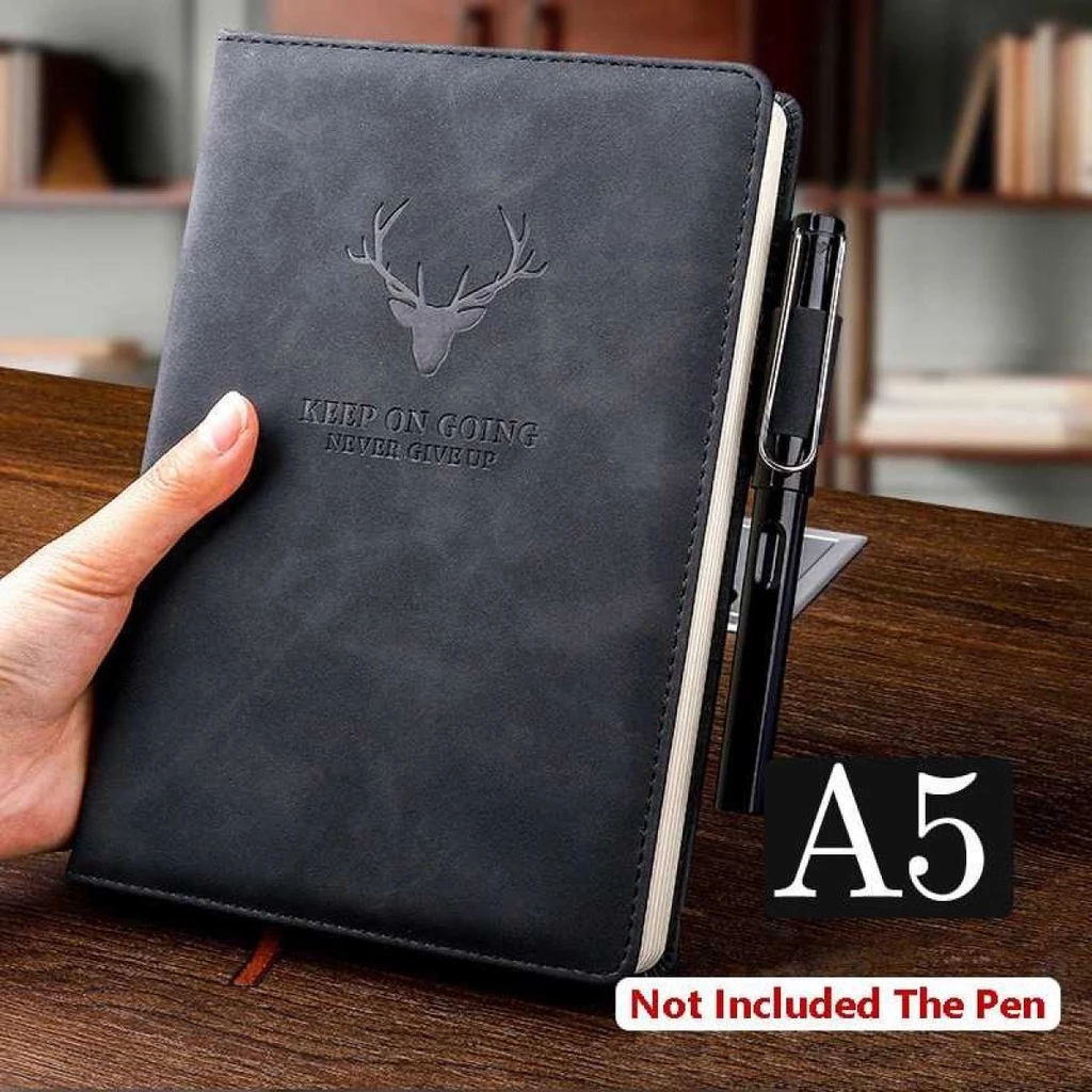 Buku Catatan Kerja Notebook A5 Cover Kulit Sintetis Elegan 100 Lembar — 10