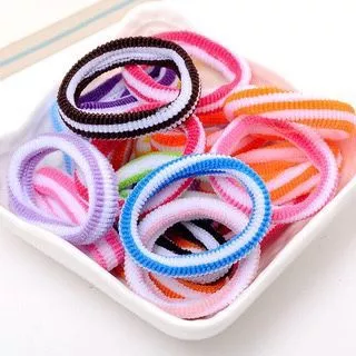 Ikat Rambut Wol Anak Dewasa Kunciran Mini Salur Warna Warni Ceria — 9