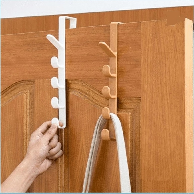 Gantungan Pakain Hook Tanpa Paku Bor 5 Kait Hanger Multifungsi — 10
