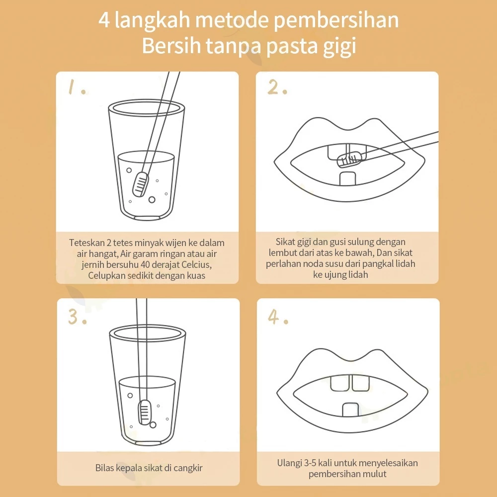 Sikat Pembersih Gigi dan Lidah Bayi 2 in 1 Silikon Aman Lembut — 7