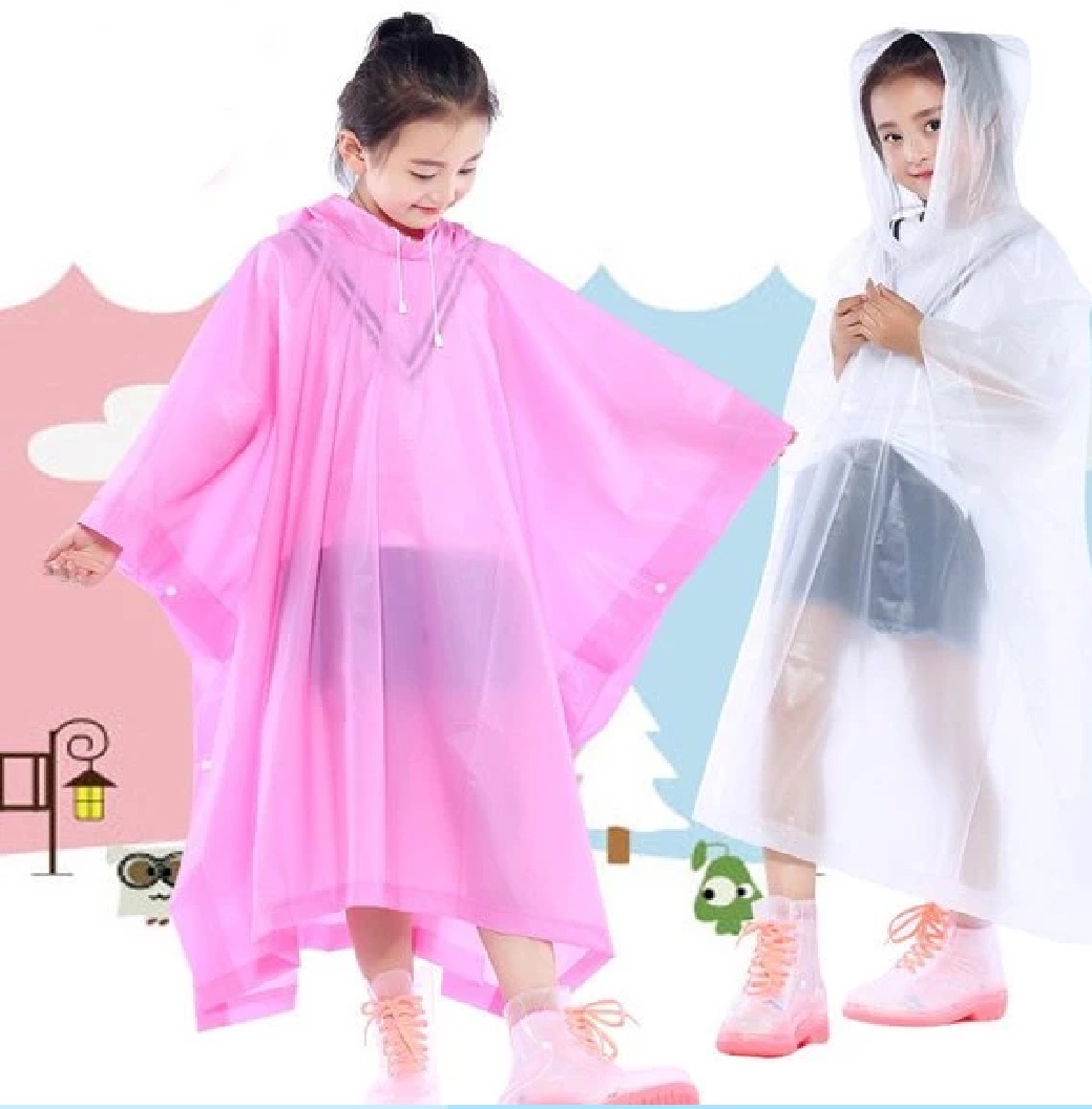 Jas Hujan Model Poncho Waterproof untuk Anak dengan Bahan EVA Tebal — 10