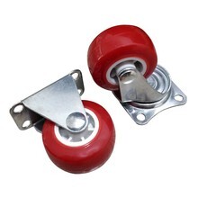 Roda Troli Etalase 4 Pcs Caster Merah Nylon PVC dengan Rem Putar — 3
