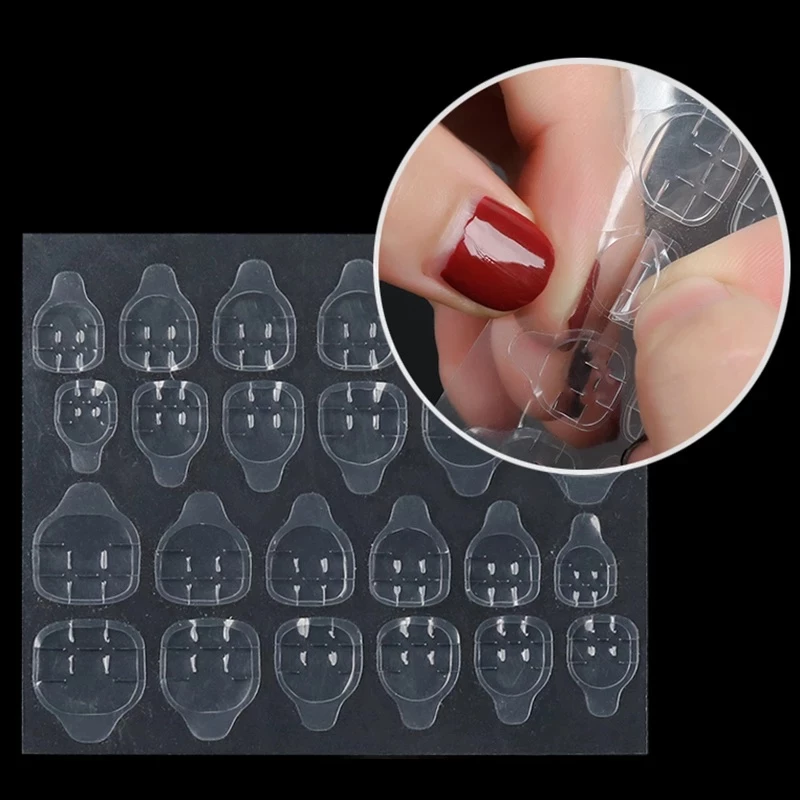Sticker Lem Kuku Palsu Fake Nails Kedap Air Gel Double Tap Praktis — 10