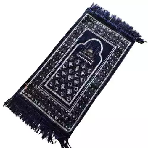 Sajadah Muka Mini Persegi Corak Timbul Velvet Solat Tarawih lebaran — 4