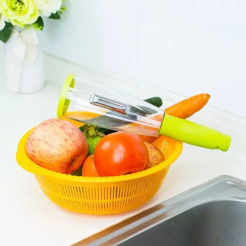 Pisau Kupas Buah Sayur Desain Tabung Model Gelas Stainless Peeler — 8