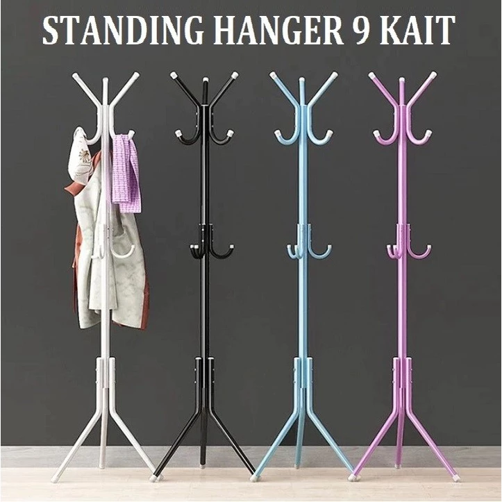 Stand Hanger Multifungsi Stainless 9 Kait Gantungan Tas Topi Serbaguna — 3