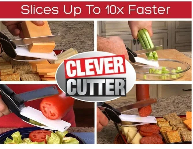 Cutter Pisau Guntingn 2 in 1 Dapur Besar Stainless Steel Multifungsi — 5
