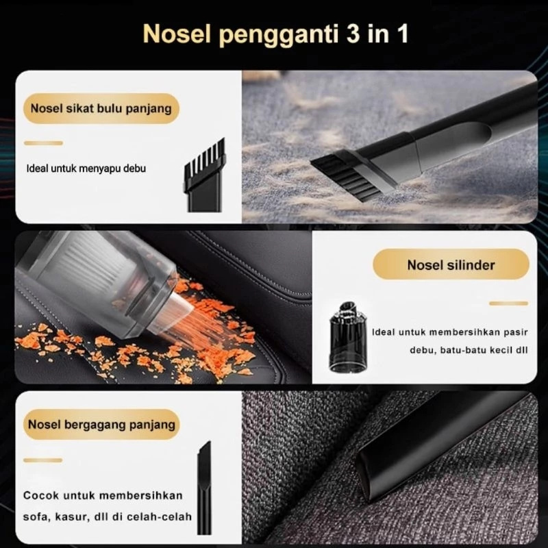 Vacuum Cleaner Mini 2in1 Portable Wireless Car Vacuum Cleaner — 6