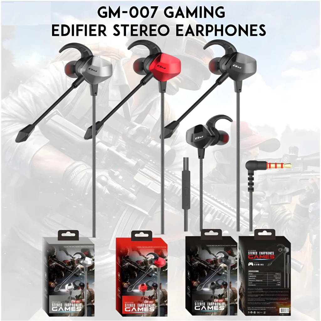 Headset Earphone Kabel Headphone Gaming Detachable Mic