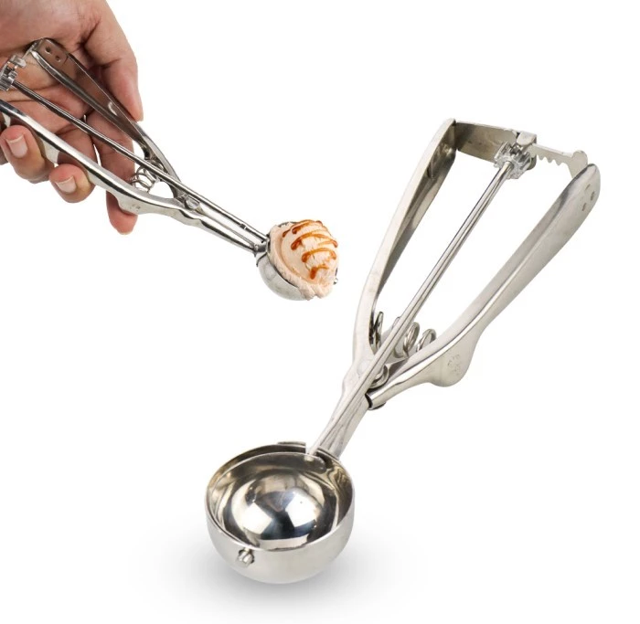 Sendok Sekop Es Krim Stainless Steel Scoop Ice Cream Adonan Kue — 4