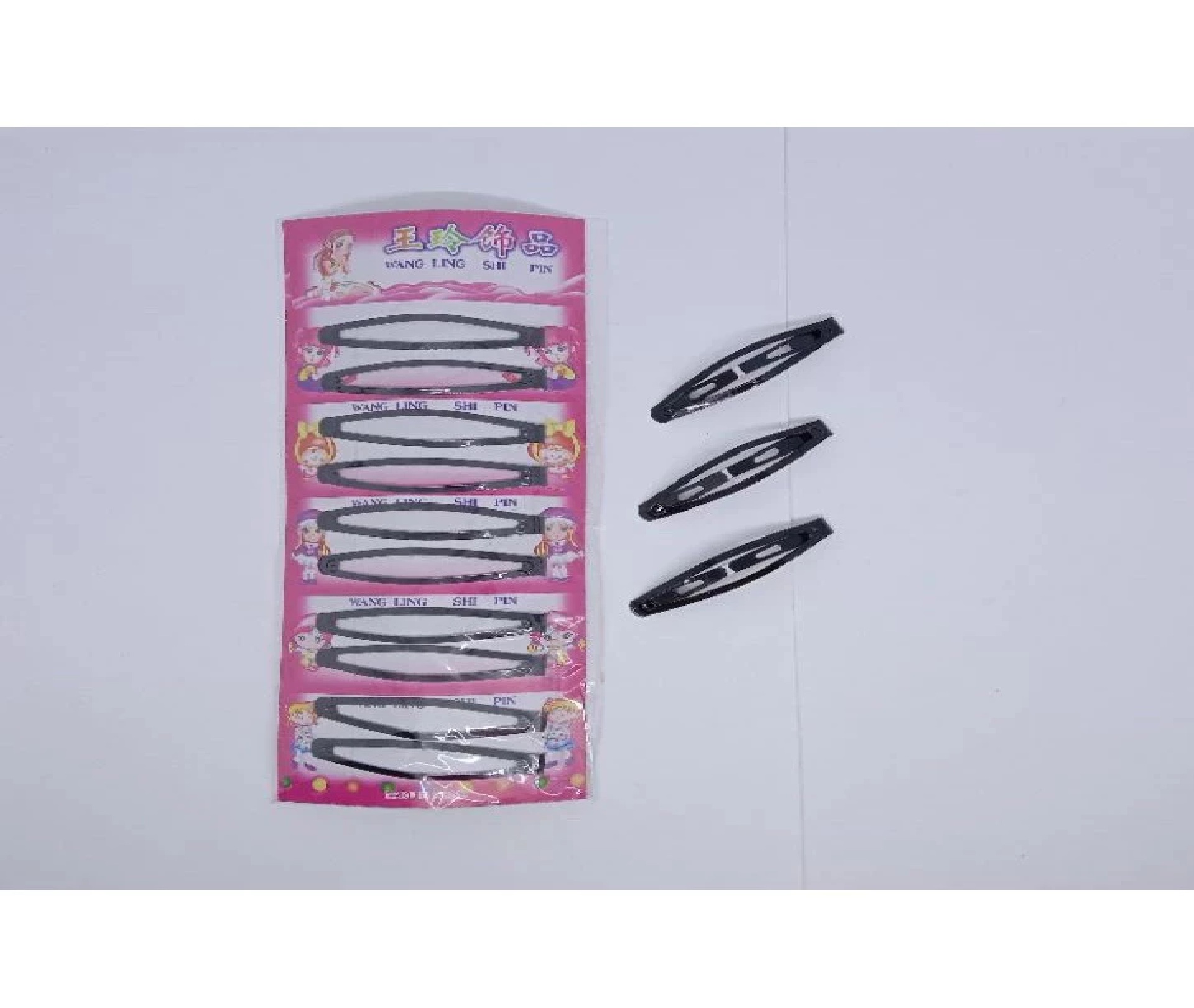 Jepitan Rambut Hitam Polos Hairclip Korean Fashion Snap Clips — 6