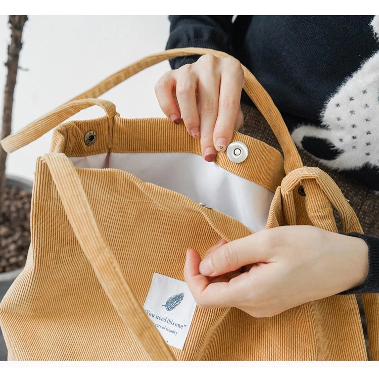 Totebag Fashion Wanita Bahan Corduroy Korea Style Canvas Sling Bag — 7