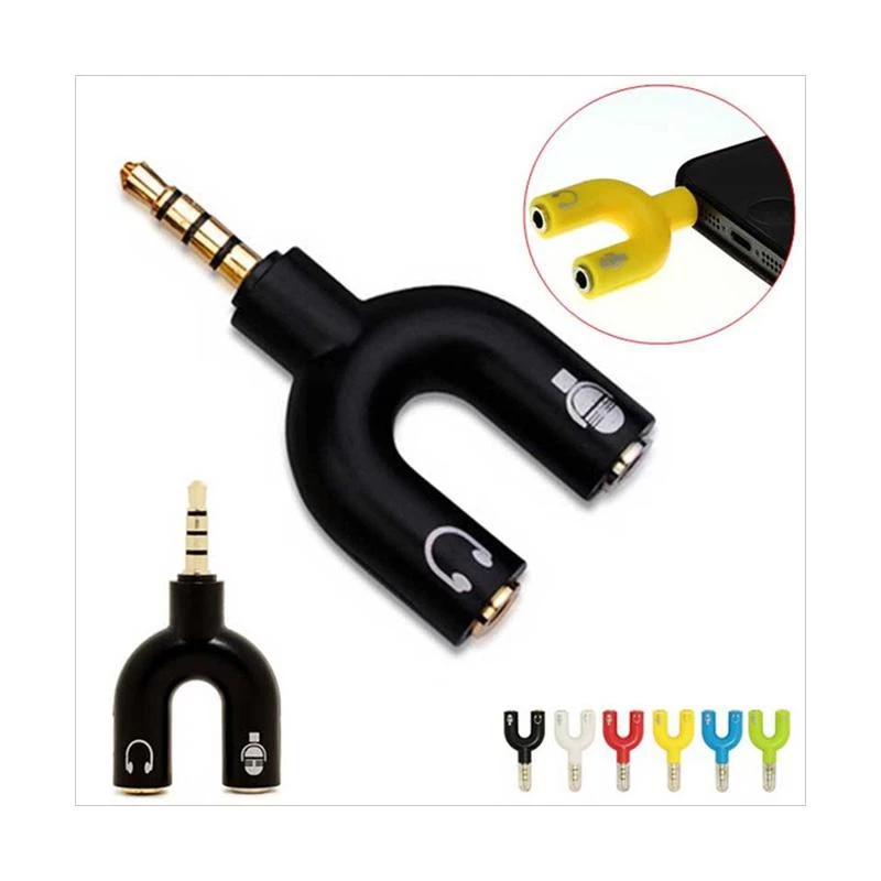 Splitter Audio Jack Splitter Jack 3.5 To Dual Female U Shape 2in1 — 7