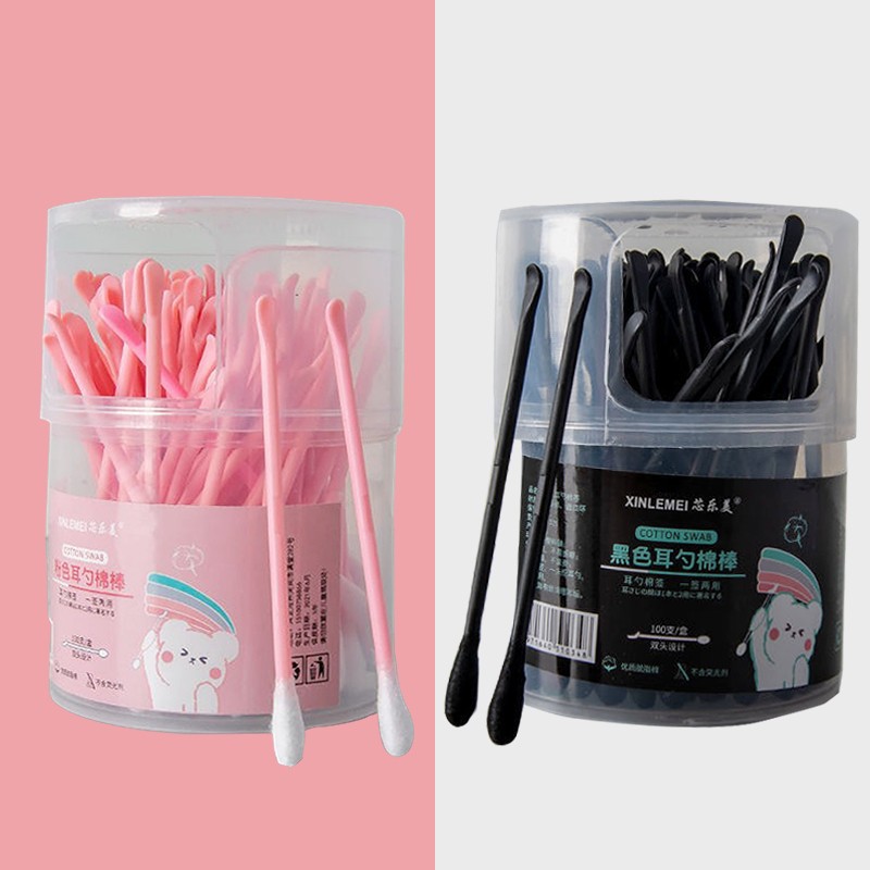 Cotton Bud 2in1 Korek Kuping lembut isi 100 PCS Pembersih Telinga 2 Sisi — 5