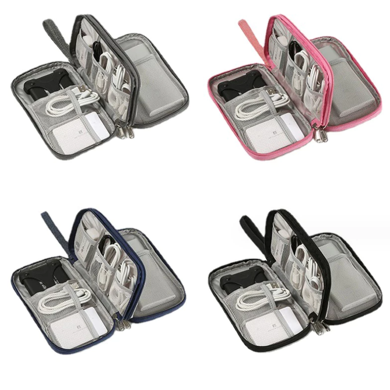 Pouch Dompet Travel Double Layers Mini Storage Organizer Cable Cord — 6