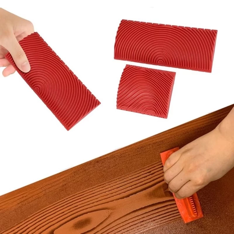 Alat Pembuat Motif Kayu Pattern Wood Graining Rubber Kuas Karet — 6